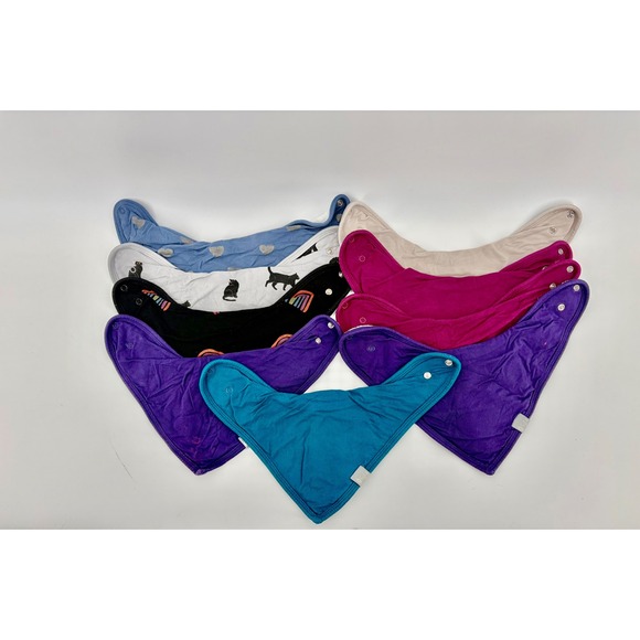 Kyte BABY Other - Kyte Baby Bamboo Bandana Drool Bibs 9 Pack Bundle OS Multicolor Cat Heart Print